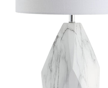 Oslo 25.5" Ceramic Marble/Crystal LED Table Lamp - JONATHAN Y